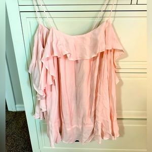 Free PeoplePink M Ruffle Baby Size Tank Top/Cami